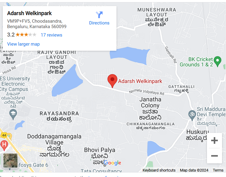 Adarsh Welkin Park Location Highlights Map